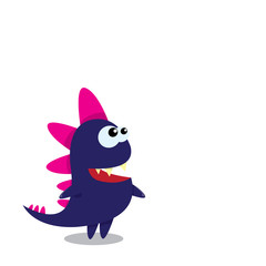 Vector cartoon funny dragon. Cartoon Dinosaur.