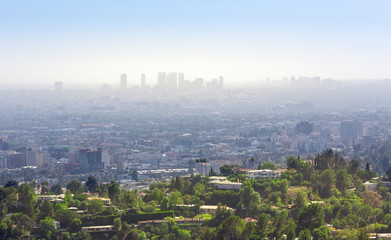 Fototapeta na wymiar Cityscape with scyscrapers at Los Angeles
