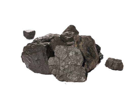 black coal isolated on white background