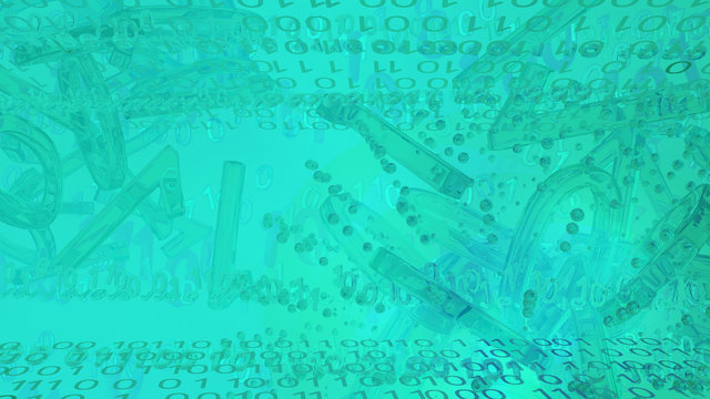 Digital Lights Blue Abstract