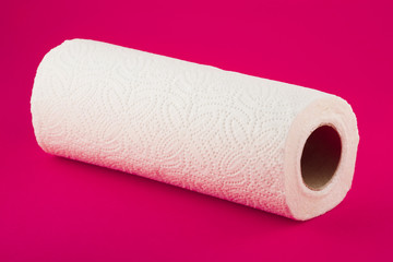 Paper towels isolated on white background.