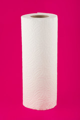 Paper towels isolated on white background.