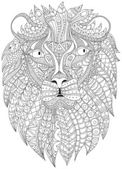 Lion portrait vector graphic illustration