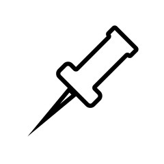 Push pin icon vector, solid illustration, pictogram isolated on white