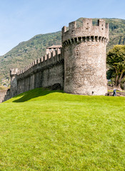 Fototapeta na wymiar Tower of Montebello Castle in Belinzona, Ticino, Switzerland 