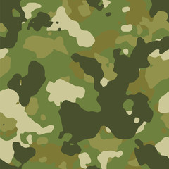 Seamless fashion green woodland camouflage pattern vector