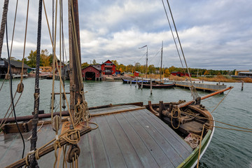 Boats in Maritime Quarter in Mariehamn, Aland islands