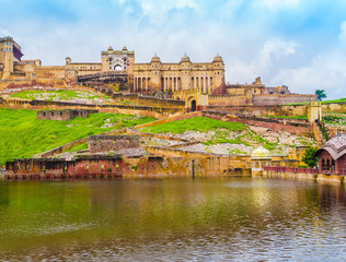 Scenic view of  Amber Fort, Jaipur, Rajasthan, India 
