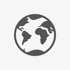 Earth icon stock vector illustration flat design