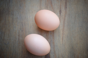 eggs on wooden background