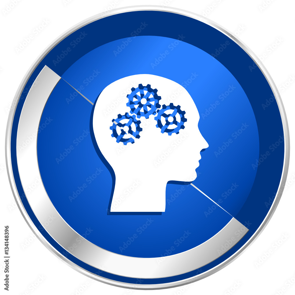Aufkleber Head silver metallic web and mobile phone vector icon
