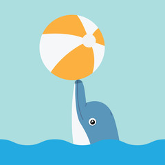 Dolphin playing with ball