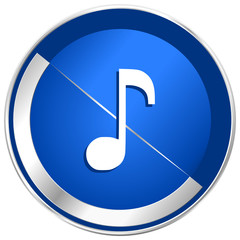 Music blue vector icon.