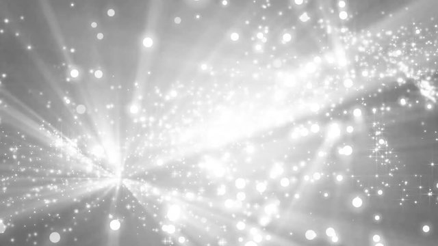  Space with the Silver particles and waves. Loop Background Animation.