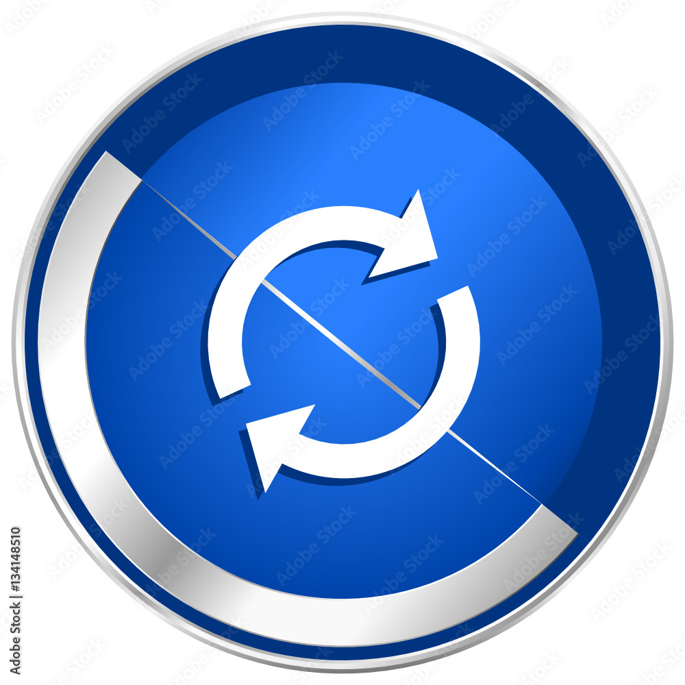 Poster Reload silver metallic web and mobile phone vector icon.