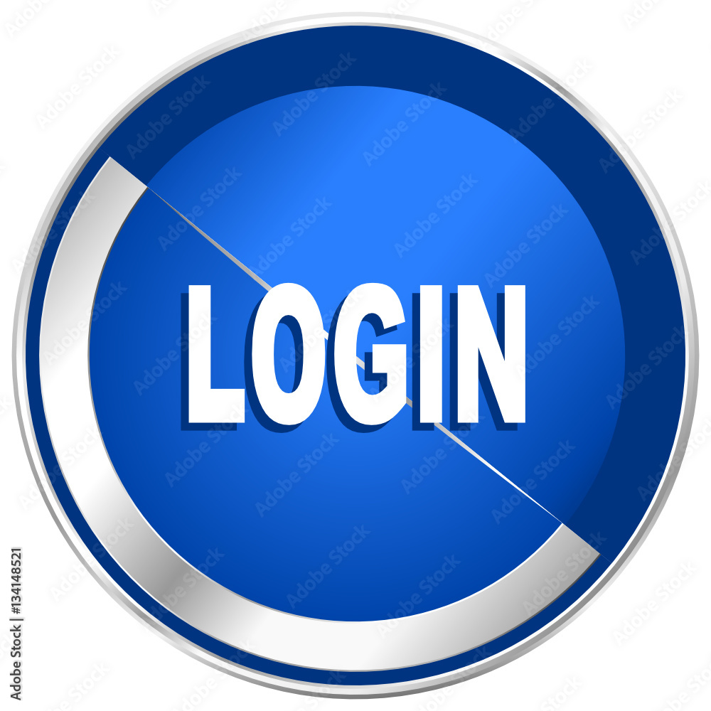 Aufkleber login silver metallic web and mobile phone vector icon.