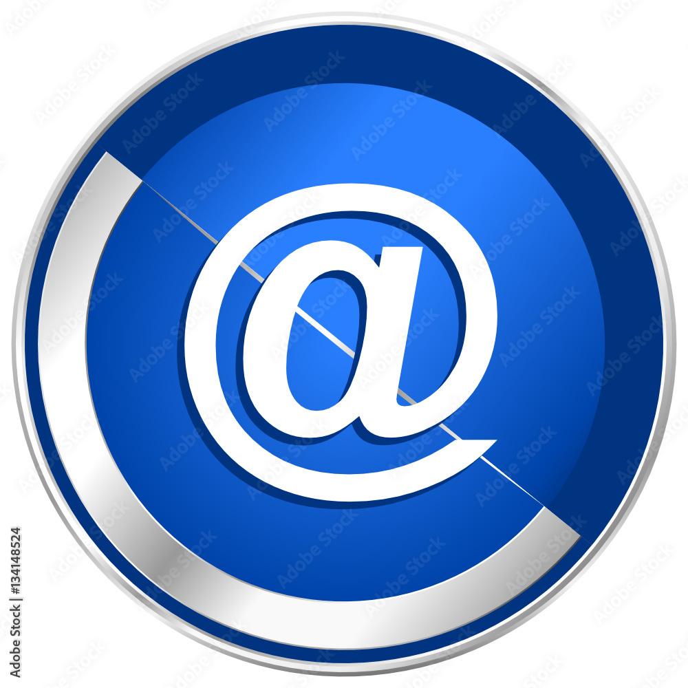 Poster email silver metallic web and mobile phone vector icon.