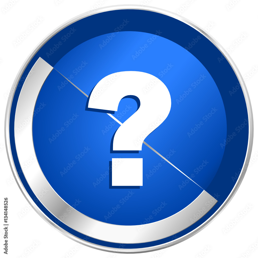Aufkleber question mark silver metallic web and mobile phone vector icon.