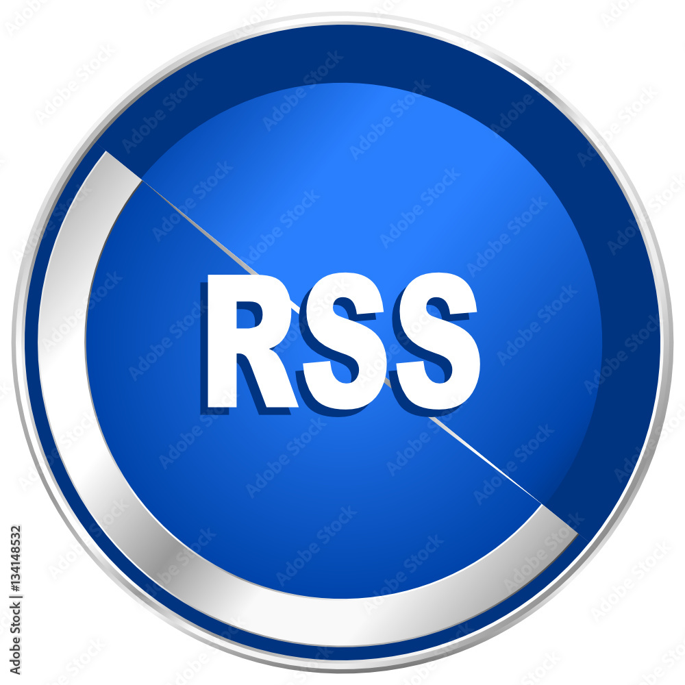 Poster rss silver metallic web and mobile phone vector icon.