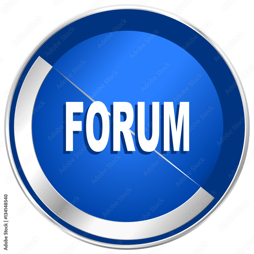 Poster forum silver metallic web and mobile phone vector icon.