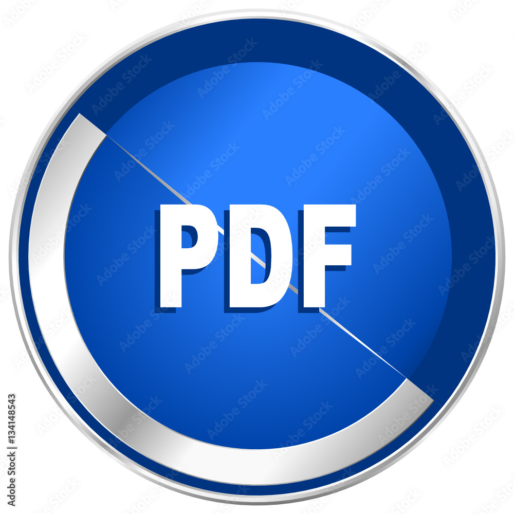 Poster pdf silver metallic web and mobile phone vector icon.