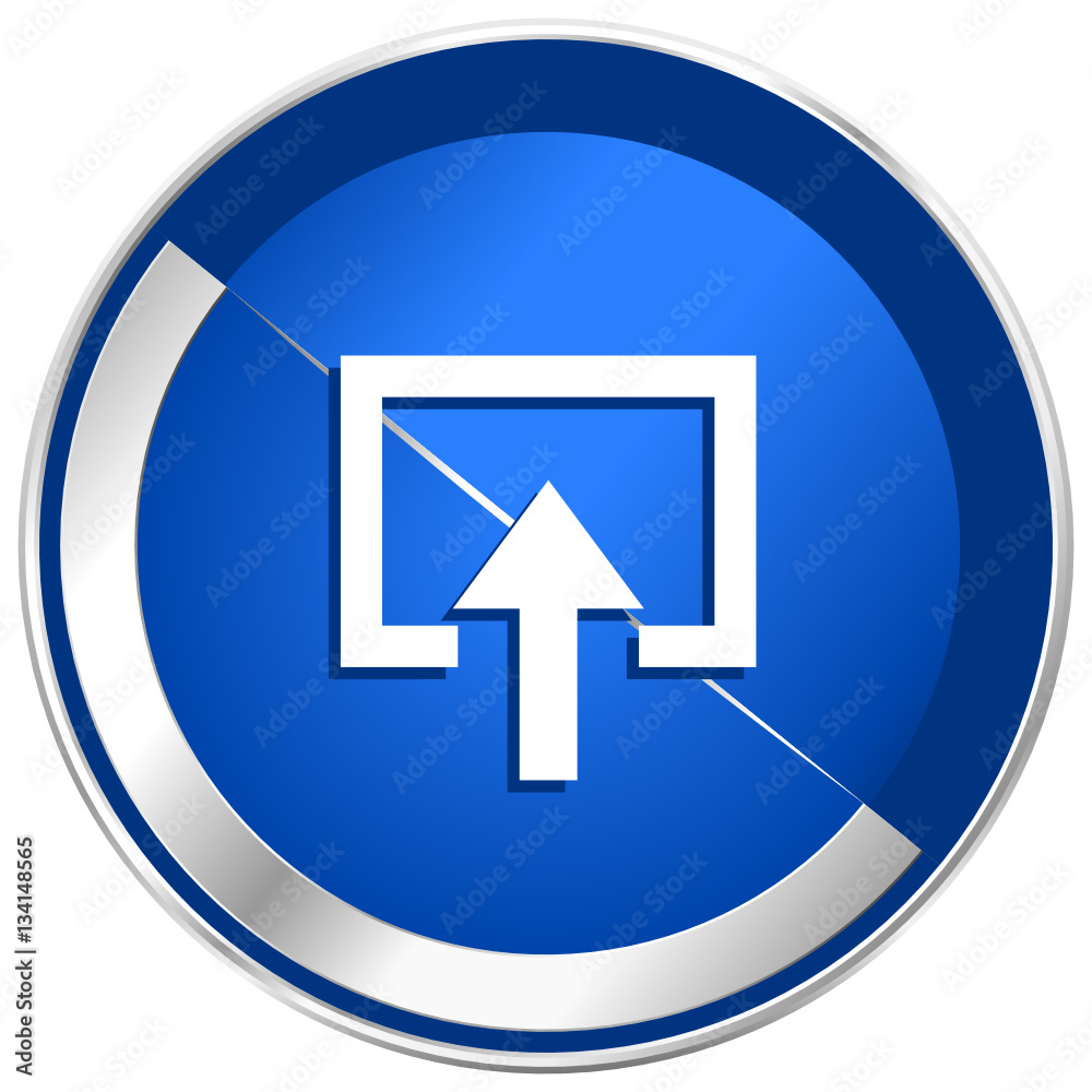 Aufkleber enter silver metallic web and mobile phone vector icon.