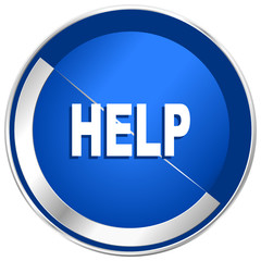 Help silver metallic web and mobile phone vector icon.