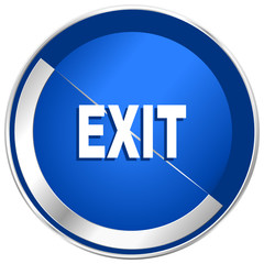 Exit silver metallic web and mobile phone vector icon.