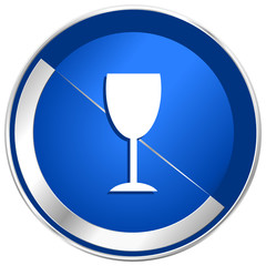 Alcohol  silver metallic web and mobile phone vector icon.