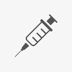 Fototapeta premium Injection syringe flat icon vector for medical apps and websites