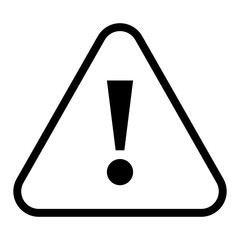 Black triangle exclamation mark icon warning sign attention butt - 134150304