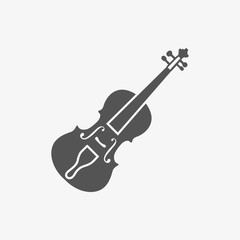 Naklejka premium Violin icon stock vector illustration flat design