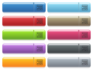 Web layout icons on color glossy, rectangular menu button