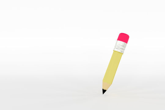 3D rendering of pencil  isolated white background