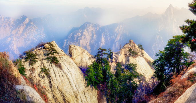 panolama view point of Huashan Mountain