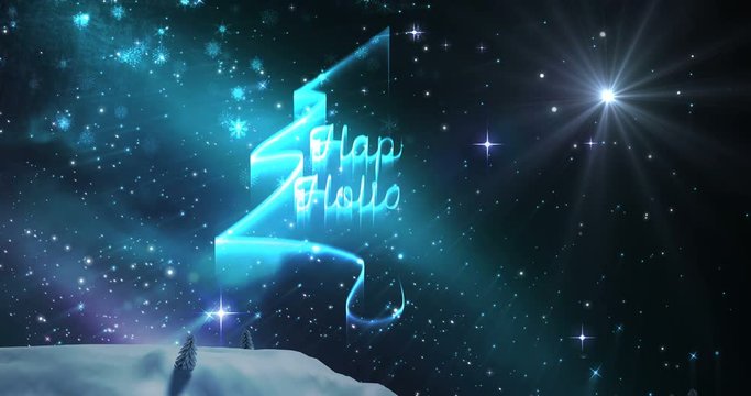 Illustration of christmas greeting with happy holidays message