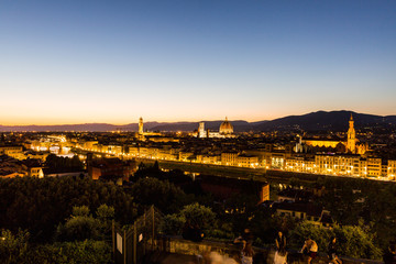 Naklejka premium View at sunset to the city of Florence from Michelangelo Square