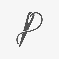 needle and thread icon stock vector illustration flat design