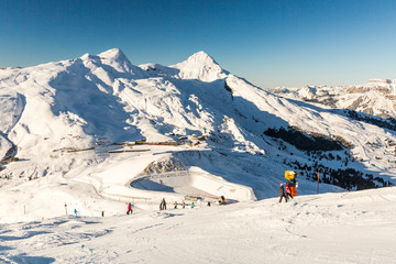 View of the ski resort Jungfrau Wengen in Switzerland - 134153175