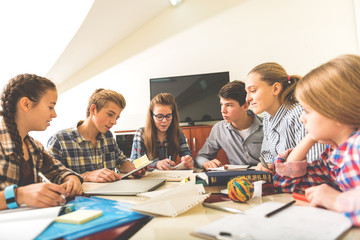 Small class in modern school
