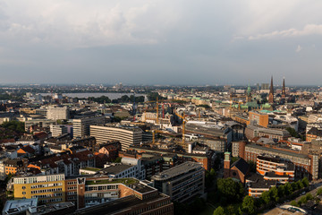 Fototapeta premium Overlook to the old town part of Hamburg, Germany
