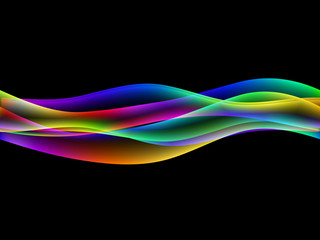 dinamyc flow, stylized  waves, vector
