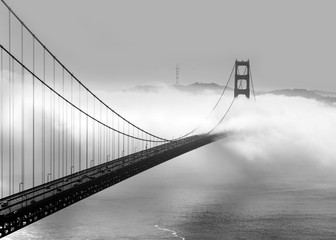 Foggy morning at the Golden Gate Bridge in San Francisco