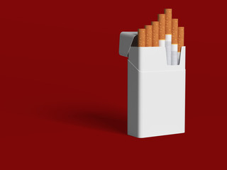 Pack of cigarettes 3d illustration