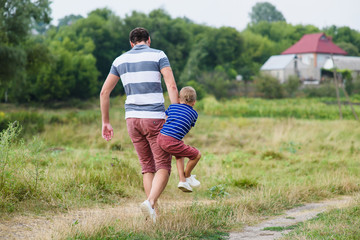 Father playing with his son