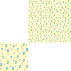 Seamless pattern of flowers with pattern unit.