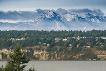 OLYMPICS FROM CAPE GEORGE WA