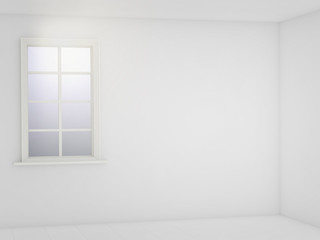 Fototapeta na wymiar light white empty room. 3d render