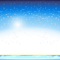 Fototapeta na wymiar Winter. Snowfall. Winter tree in the background. Winter day. Snow Field. The snowdrifts. Vector illustration