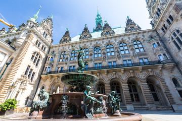 Fototapeta premium Exterior view of the town hall of Hamburg